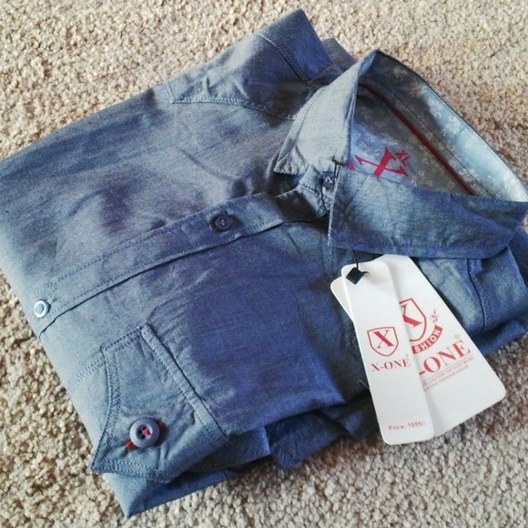 Other - Men Shirt X-One Premium Clothing Gray Double Tone